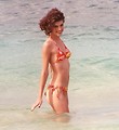 Free Stock Photo: A beautiful woman in a bikini in the ocean