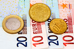 Free Stock Photo: Euro coins and bills