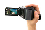 Free Stock Photo: A hand holding a camcorder