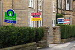 Free Stock Photo: Home sale signs along a street