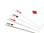 Free Stock Photo: Four aces isolated on a white background