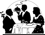 Free Stock Photo: Illustration of a couple being served a romantic dinner