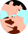 Free Stock Photo: Illustration of a man kissing a woman
