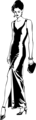 Free Stock Photo: Illustration of a beautiful woman in a long black dress