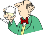 Free Stock Photo: Illustration of a man sniffing a glass of wine