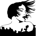 Free Stock Photo: Illustration of a beautiful woman with her hair blowing in the wind