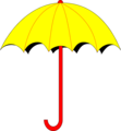Free Stock Photo: Illustration of a yellow umbrella