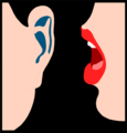 Free Stock Photo: Illustration of lips whispering into an ear