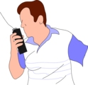 Free Stock Photo: Illustration of a man with a walkie talkie