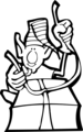 Free Stock Photo: Illustration of an elf wrapping a present