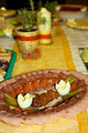 Free Stock Photo: Salami and other food on a table