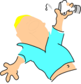 Free Stock Photo: Illustration of a man smiling with a trophy