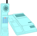 Free Stock Photo: Illustration of a blue cordless telephone