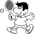 Free Stock Photo: Illustration of a cartoon man playing tennis