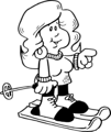 Free Stock Photo: Illustration of a woman skiing