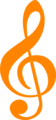Free Stock Photo: Illustration of an orange treble clef music symbol