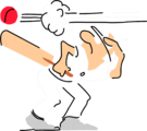 Free Stock Photo: Illustration of a man dodging a cricket ball