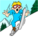 Free Stock Photo: Illustration of a man about to fall while skiing