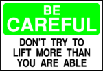 Free Stock Photo: Illustration of a lifting safety warning sign