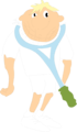 Free Stock Photo: Illustration of a man with a tennis racquet over his head