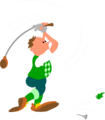 Free Stock Photo: Illustration of a man hitting a golf ball