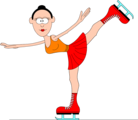 Free Stock Photo: Illustration of a cartoon woman ice skating