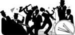 Free Stock Photo: Illustration of a band silhouette playing