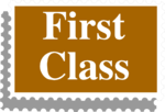 Free Stock Photo: Illustration of a first class stamp with text