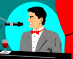 Free Stock Photo: Illustration of a man playing a piano