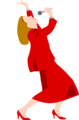 Free Stock Photo: Illustration of a woman in a red dress singing