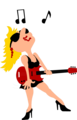 Free Stock Photo: Illustration of a woman with an electric guitar