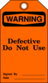 Free Stock Photo: Illustration of a defective warning tag
