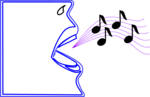 Free Stock Photo: Illustration of a mouth singing with music notes