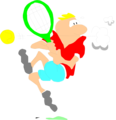 Free Stock Photo: Illustration of a cartoon man playing tennis