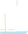 Free Stock Photo: Illustration of a blue sailboat