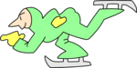 Free Stock Photo: Illustration of a speed skater in a green suit