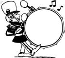 Free Stock Photo: Illustration of a drummer in a marching band