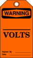 Free Stock Photo: Illustration of voltage warning tag