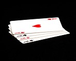 Free Stock Photo: Four aces isolated on a black background