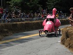 Free Stock Photo: A pink race car at the 2009 Red Bull Soap Box Derby in Atlanta, Georgia.