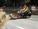 Free Stock Photo: A crashed race car at the 2009 Red Bull Soap Box Derby in Atlanta, Georgia.