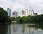 Free Stock Photo: Atlanta skyline view with a lake