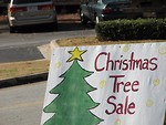 Free Stock Photo: Christmas tree sale sign