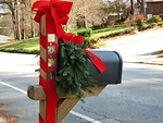 Free Stock Photo: A mailbox decorated for Christmas