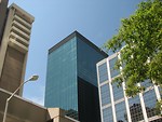 Free Stock Photo: Tall city buildings with a blue sky
