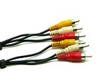 Free Stock Photo: A pair of audio video cable plug sets isolated on a white background