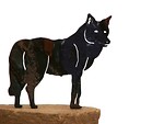 Free Stock Photo: A small wolf statue isolated on a white background