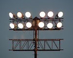Free Stock Photo: Large floodlights on a pole.