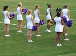Free Stock Photo: A group of cheerleaders on a football field