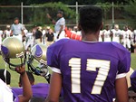 Free Stock Photo: High school football players on a football field
